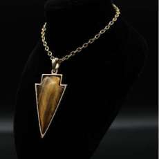 Tigers Eye Arrow Necklace