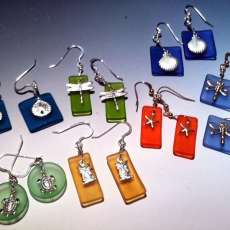 Sea Glass and Sterling ERs'