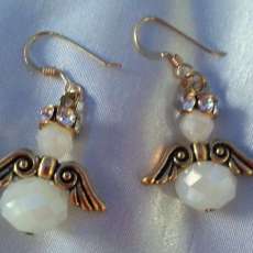 gold angel earrings
