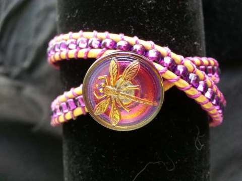 purple and gold bracelet