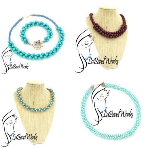 4 Beaded Kumihimo Braded Necklaces