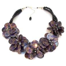 Beaded Flowers Mother-of-Pearl Beads Necklace