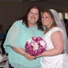 Myself and another "happy customer/bride".