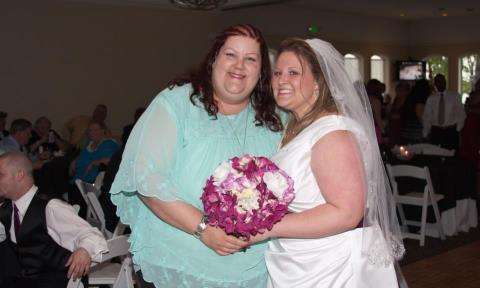 Myself and another "happy customer/bride".