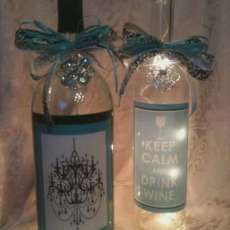 Tiffany Blue Lighted Bottles