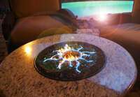42" round granite Oriflamme fire table w/sun burner