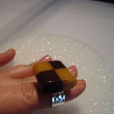 Bakelite checkerboard ring