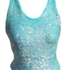 Hand knit sequin halter