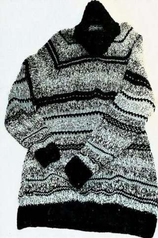 Hand knit tweed pullover