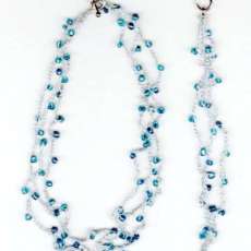 Hand crochet thread with glass beads