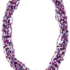 hand crochet with purple cotton thread glass beads