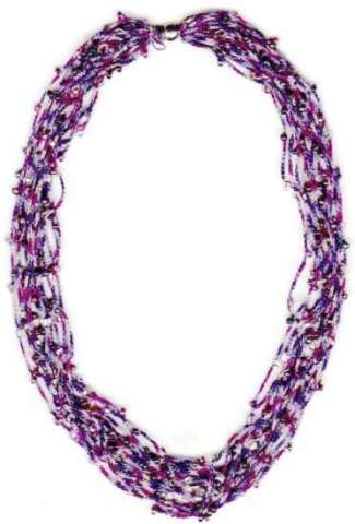 hand crochet with purple cotton thread glass beads