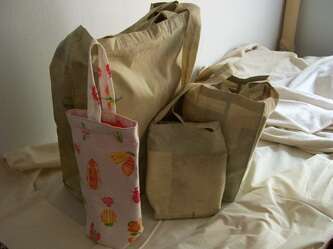 Handmade Grocery Bag, Wine Bag & Lunch Bag