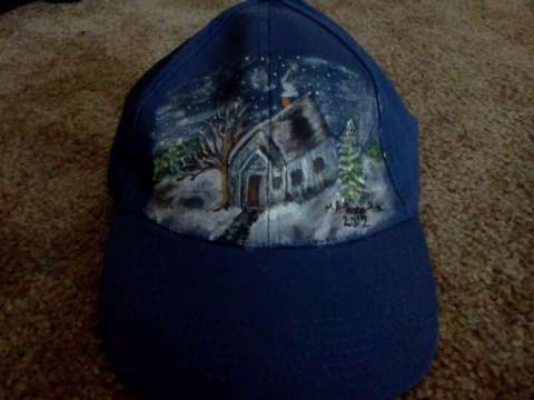 winter scene hat