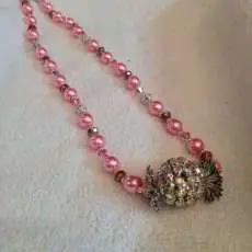 Fancy pink necklace sparkle ball