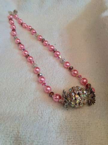 Fancy pink necklace sparkle ball