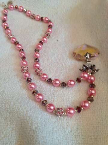 Heart with Pink Swarovski beads