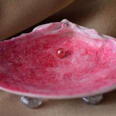 Pink Marbled Seashell Dish