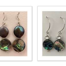 Abalone Earrings W/Silver Findings