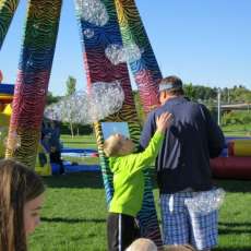 Rainbow Zeebra Bubble Tower at Artsarben, Omaha, NE