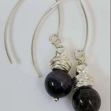 Rich Black Tourmaline Semi-Precious Gemstones, Adorned With .925 Sterling Silver Findings