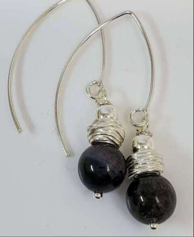 Rich Black Tourmaline Semi-Precious Gemstones, Adorned With .925 Sterling Silver Findings