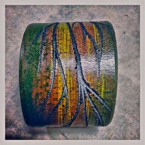 Hand Painted/Dyed/Carved Cuff