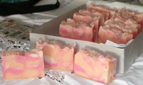 Honeysuckle Soap with Goat's Milk and French Pink Clay