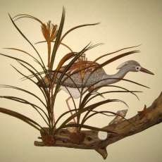 Tri-Color Heron on Driftwood Wall Art