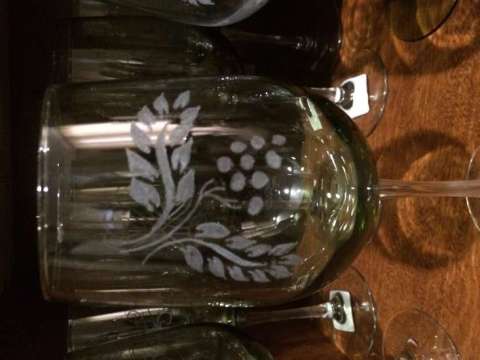 Grape Large Green Wine glass