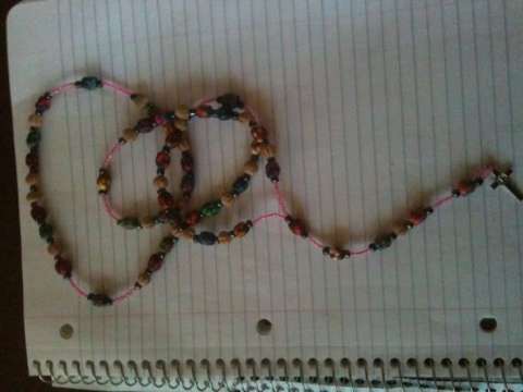 hand made rosary out of palms