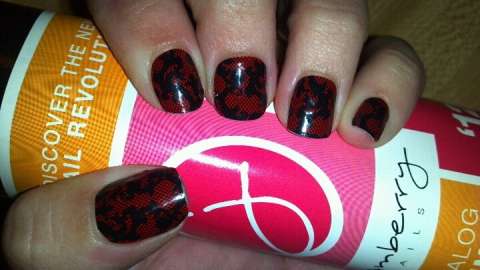 Black and red lace