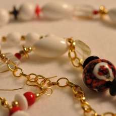 Red White and Blue Set made with vintage beads