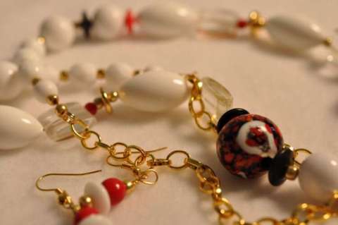 Red White and Blue Set made with vintage beads