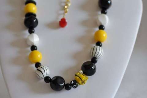 Honey Bee Necklace Set made with vintage & new beads