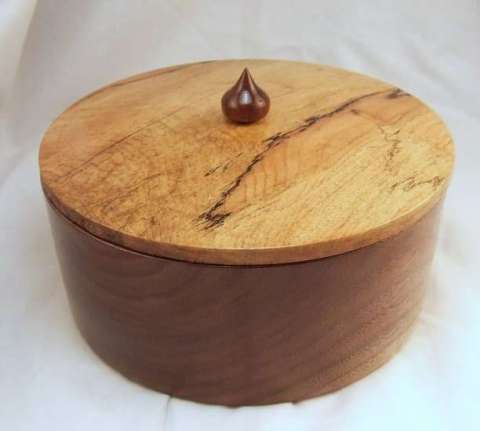 Walnut Bowl with Spalted Maple Lid