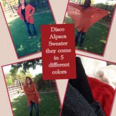 Baby Alpaca round Cardigan, comes in black, red, blue