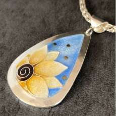 Cloisonne' Sunflower Necklace