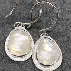 Rainbow Moonstone and Sterling Earrings