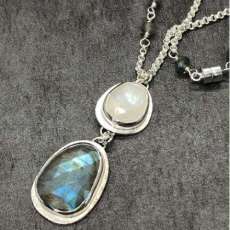 Labradorite and Rainbow Moonstone Necklace