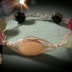 Multi-Gemstone Bangle With Hook