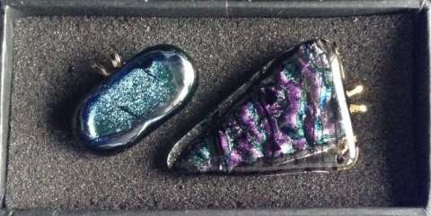 Dichroic Fused Glass Pins/Pendants