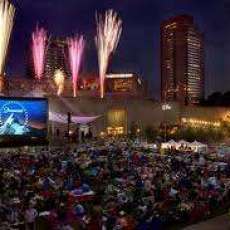 large outdoor movie event