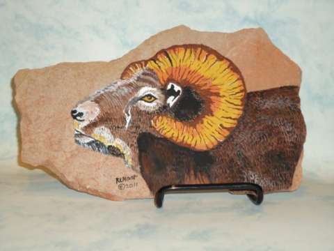 Big Horn Ram on natural Stone