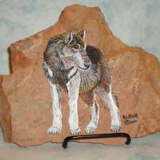 Wolf on natural Stone