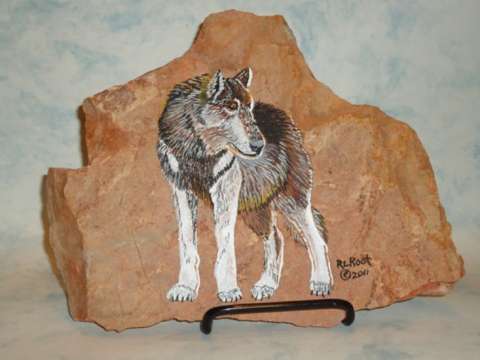 Wolf on natural Stone