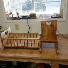 doll crib and rocker one piece
