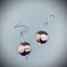 Mixed Metal Dome Earrings