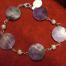 Purple stone bracelet with silver plated findings