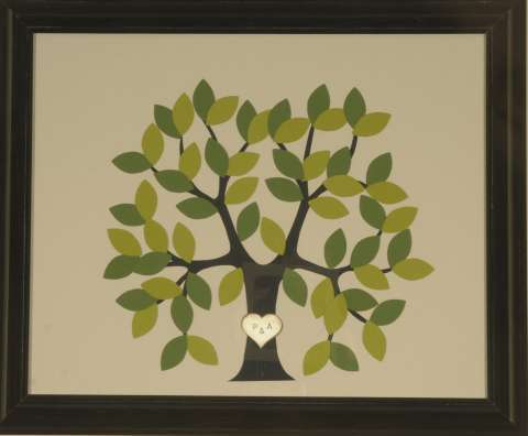 Completed Traditional Family Tree Kit Example Black Frame